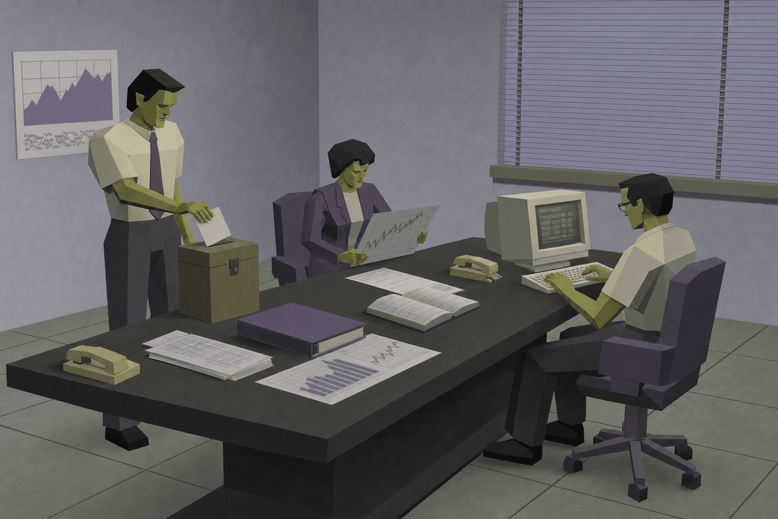 STOCK Capital Management employees conducting a season-selection meeting